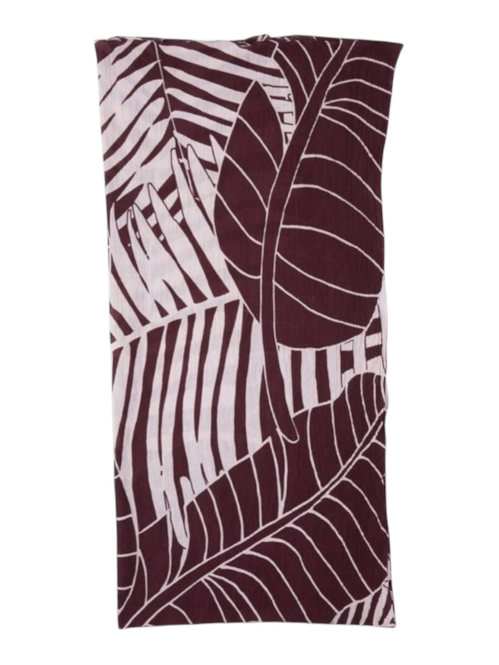 new Liebeskind Berlin 𑁍 Woven Jungle Leaf Print Scarf 𑁍 Wine 𑁍 Made in India - Picture 8 of 16